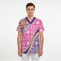 Hawaiian Quilt Pattern Scrub Top Sweet Color Mixed - Polynesian Pride