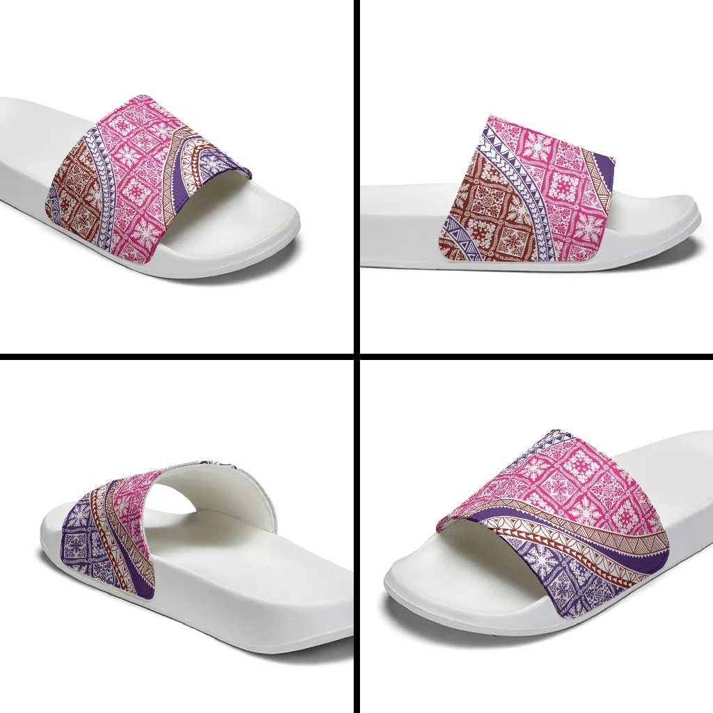 Hawaiian Quilt Pattern Slide Sandals Sweet Color Mixed LT01 - Polynesian Pride