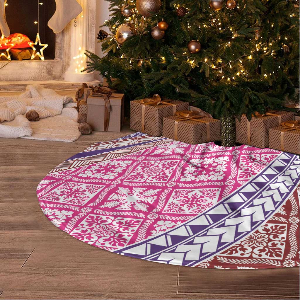 Hawaiian Quilt Pattern Tree Skirt Sweet Color Mixed - Polynesian Pride