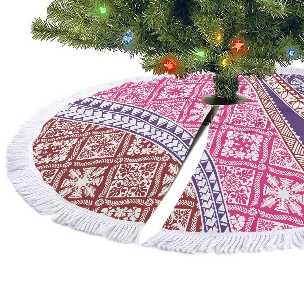Hawaiian Quilt Pattern Tree Skirt Sweet Color Mixed - Polynesian Pride