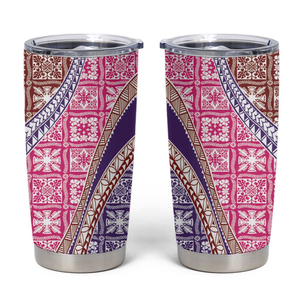 Hawaiian Quilt Pattern Tumbler Cup Sweet Color Mixed - Polynesian Pride