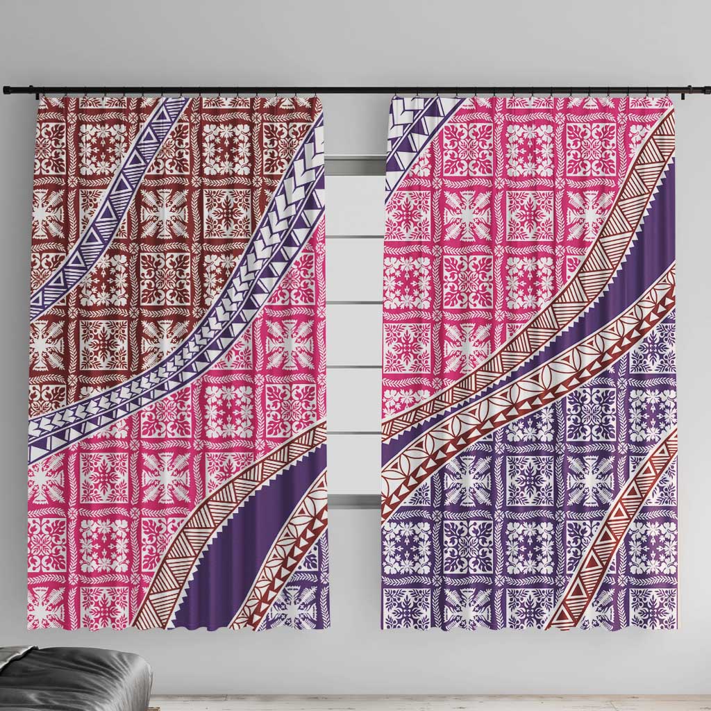 Hawaiian Quilt Pattern Window Curtain Sweet Color Mixed - Polynesian Pride
