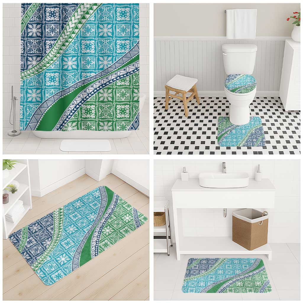Hawaiian Quilt Pattern Bathroom Set Fresh Color Mixed - Polynesian Pride