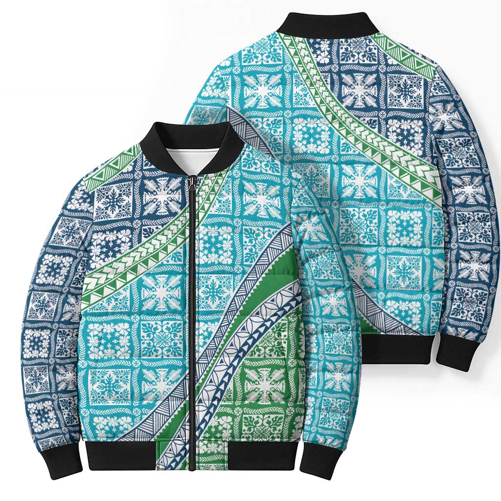 Hawaiian Quilt Pattern Bomber Puffer Jacket Fresh Color Mixed - Polynesian Pride