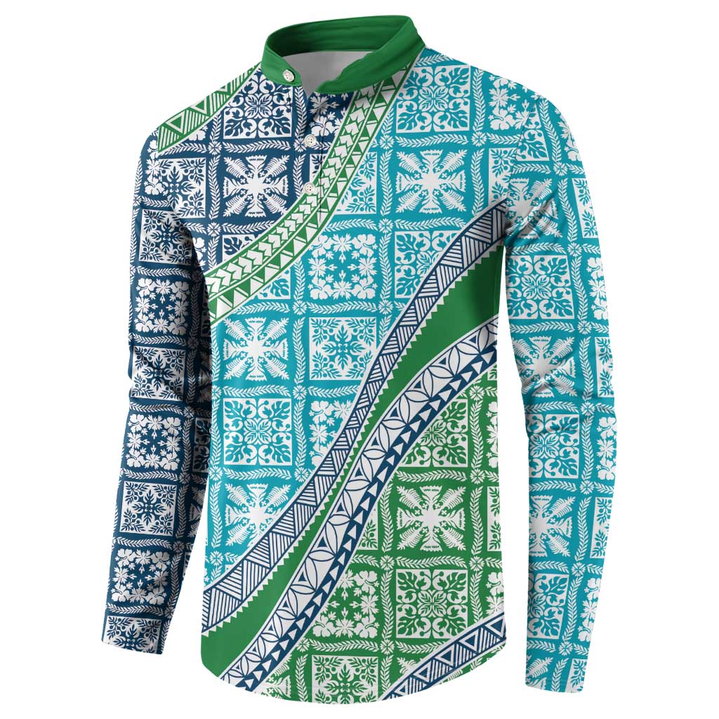 Hawaiian Quilt Pattern Button Sweatshirt Fresh Color Mixed - Polynesian Pride