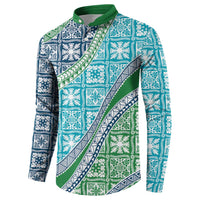 Hawaiian Quilt Pattern Button Sweatshirt Fresh Color Mixed - Polynesian Pride