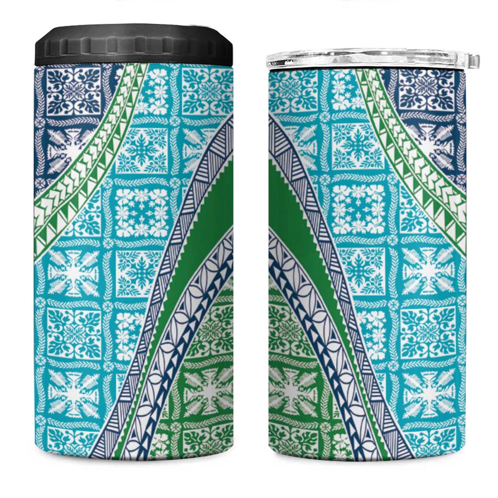 Hawaiian Quilt Pattern 4 in 1 Can Cooler Tumbler Fresh Color Mixed - Polynesian Pride
