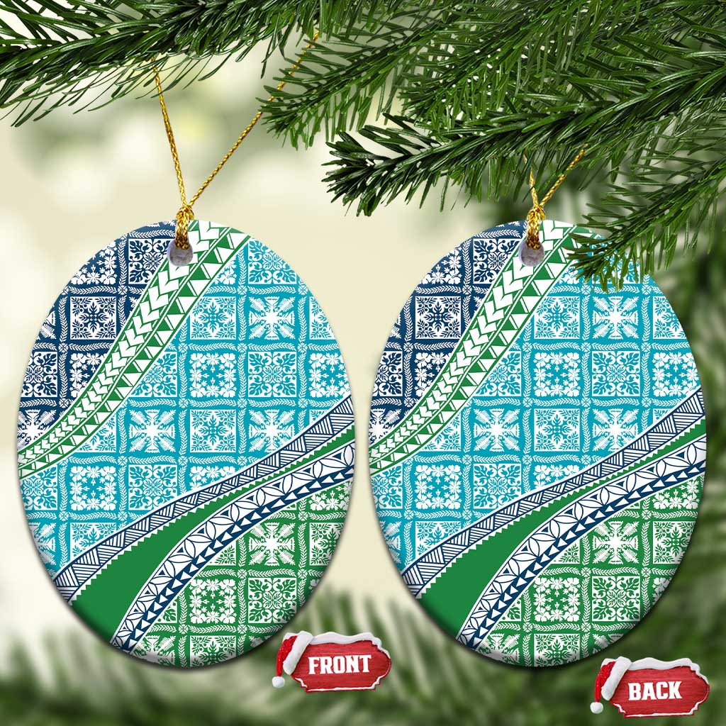 Hawaiian Quilt Pattern Ceramic Ornament Fresh Color Mixed - Polynesian Pride