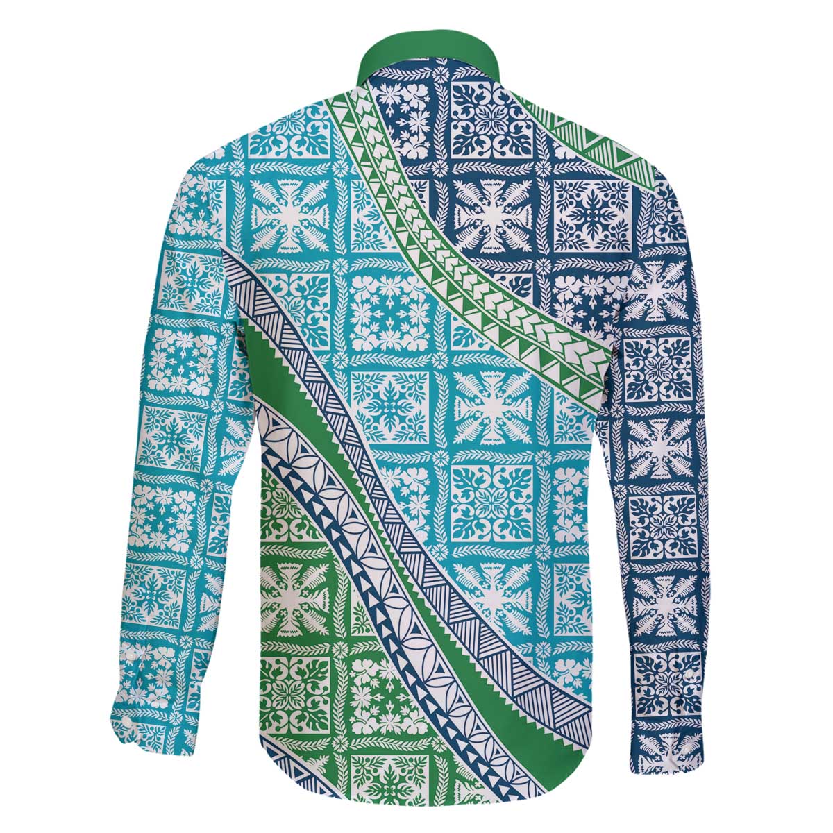 Hawaiian Quilt Pattern Family Matching Off The Shoulder Long Sleeve Dress and Hawaiian Shirt Fresh Color Mixed - Polynesian Pride