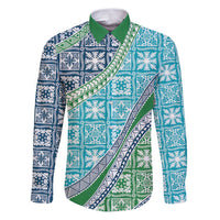 Hawaiian Quilt Pattern Family Matching Puletasi and Hawaiian Shirt Fresh Color Mixed - Polynesian Pride