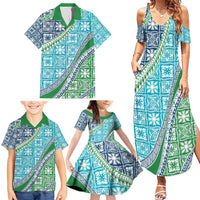 Hawaiian Quilt Pattern Family Matching Summer Maxi Dress and Hawaiian Shirt Fresh Color Mixed - Polynesian Pride