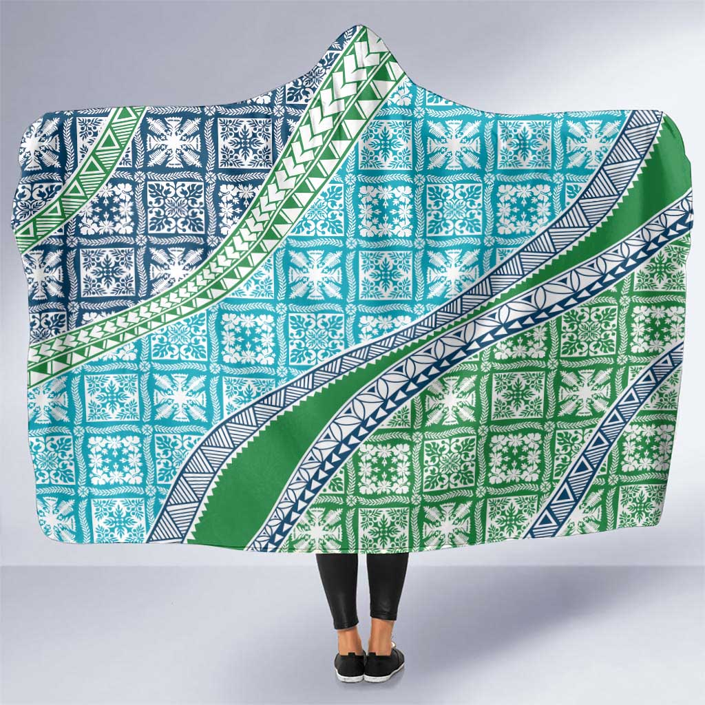 Hawaiian Quilt Pattern Hooded Blanket Fresh Color Mixed - Polynesian Pride
