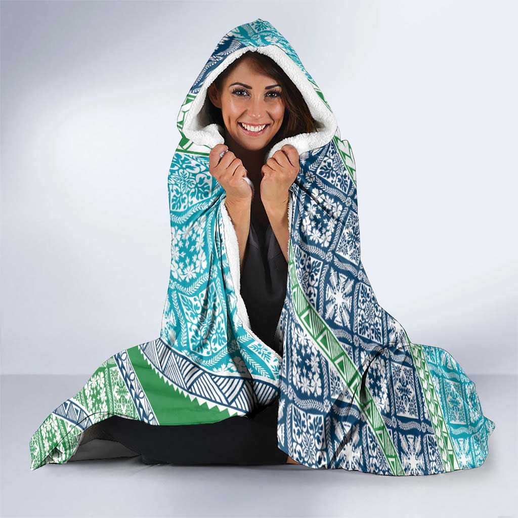 Hawaiian Quilt Pattern Hooded Blanket Fresh Color Mixed - Polynesian Pride