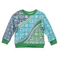 Hawaiian Quilt Pattern Kid Ugly Christmas Sweater Fresh Color Mixed - Polynesian Pride