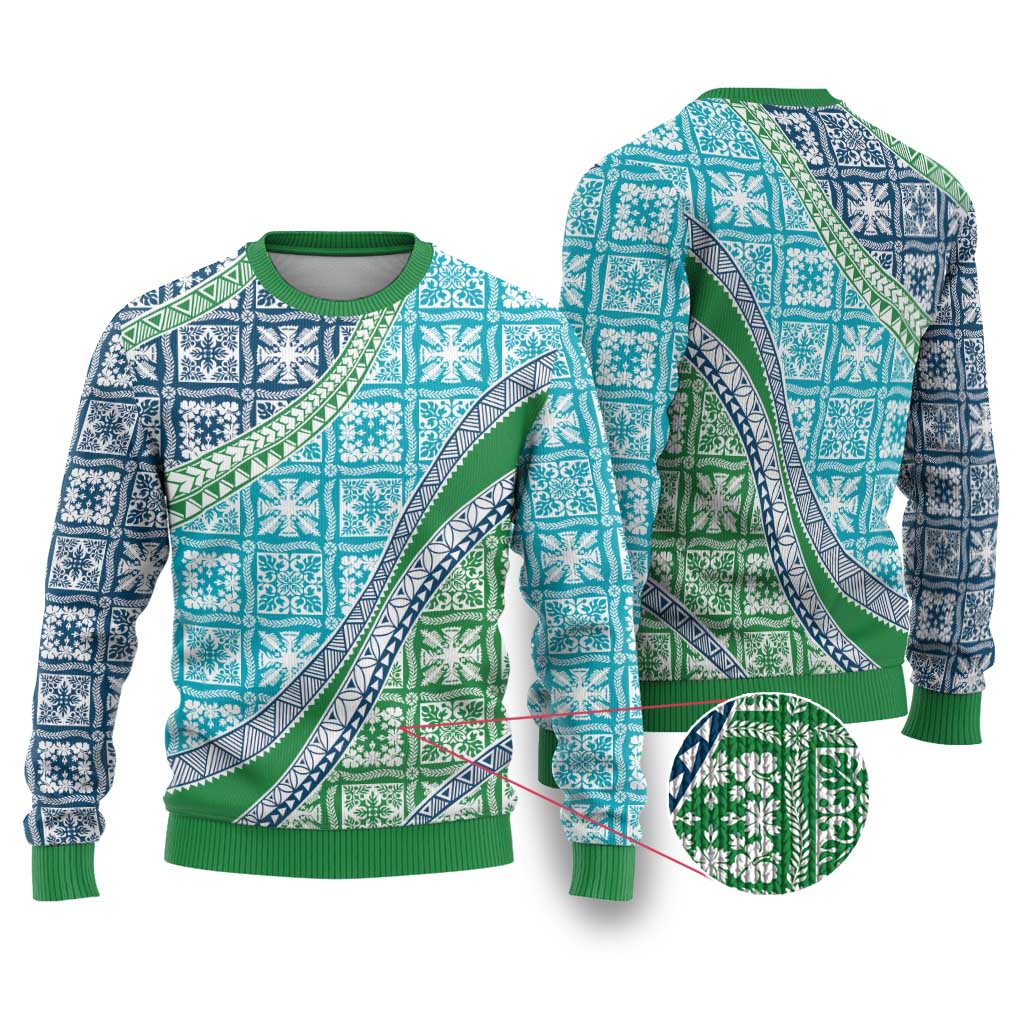 Hawaiian Quilt Pattern Ugly Christmas Sweater Fresh Color Mixed - Polynesian Pride