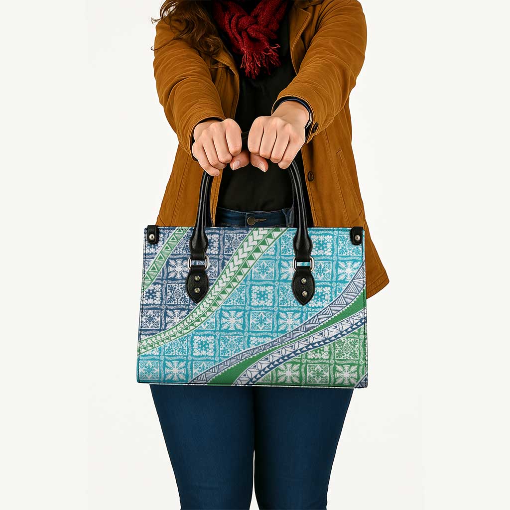 Hawaiian Quilt Pattern Leather Bag Fresh Color Mixed - Polynesian Pride