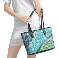 Hawaiian Quilt Pattern Leather Tote Bag Fresh Color Mixed LT01 - Polynesian Pride
