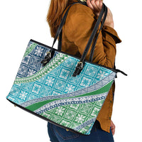 Hawaiian Quilt Pattern Leather Tote Bag Fresh Color Mixed LT01 - Polynesian Pride