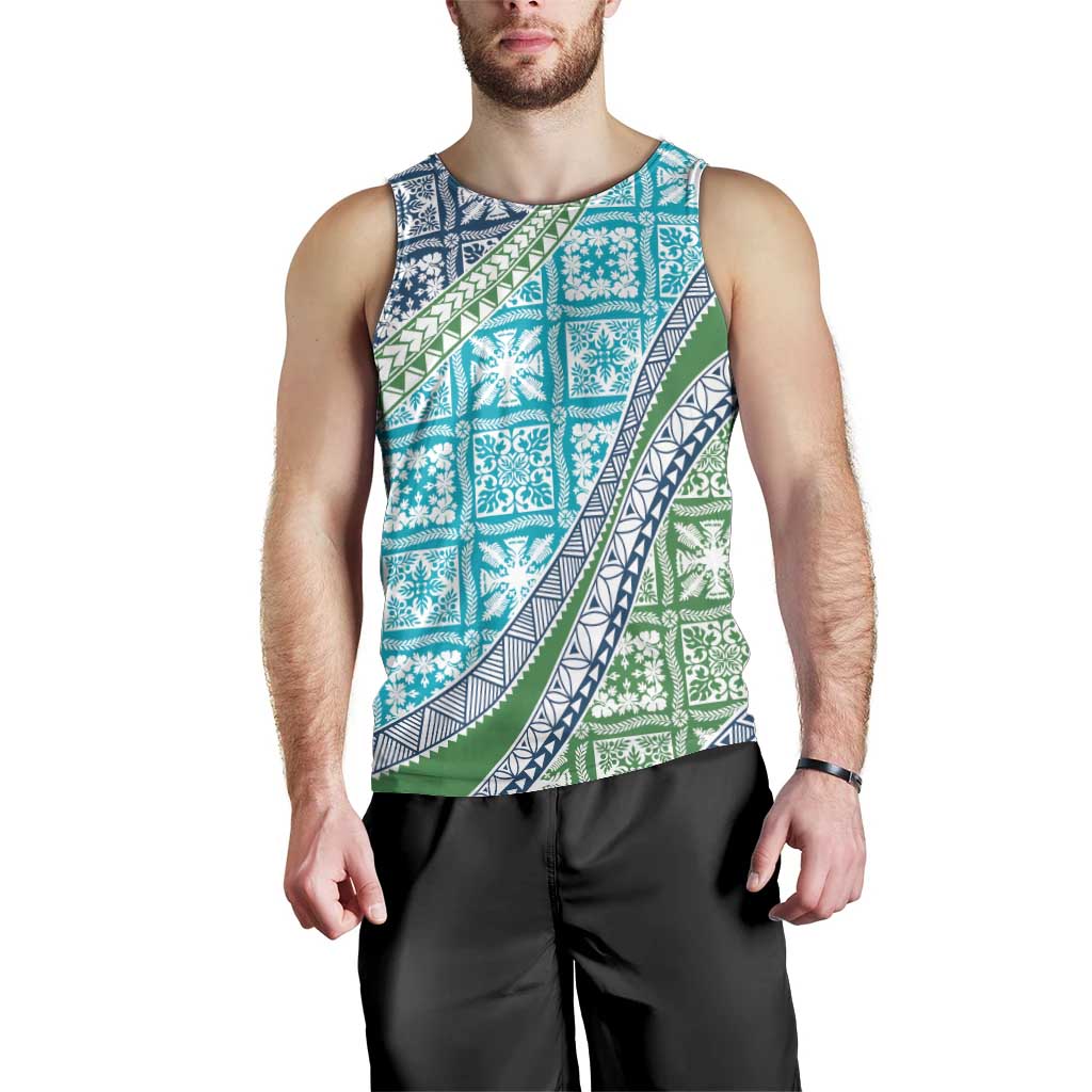 Hawaiian Quilt Pattern Men Tank Top Fresh Color Mixed - Polynesian Pride