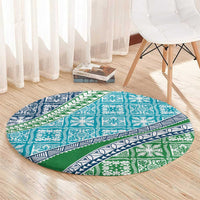 Hawaiian Quilt Pattern Round Carpet Fresh Color Mixed - Polynesian Pride