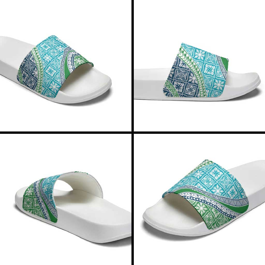 Hawaiian Quilt Pattern Slide Sandals Fresh Color Mixed LT01 - Polynesian Pride