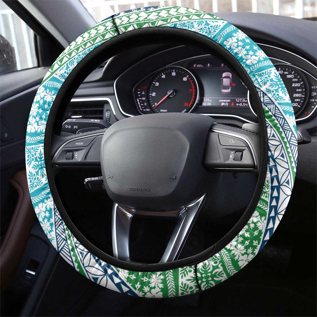 Hawaiian Quilt Pattern Steering Wheel Cover Fresh Color Mixed - Polynesian Pride
