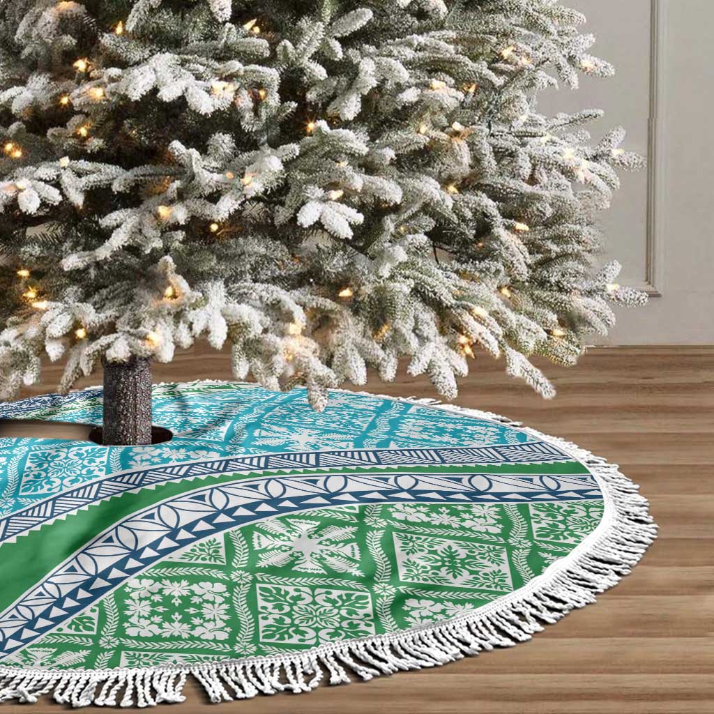 Hawaiian Quilt Pattern Tree Skirt Fresh Color Mixed - Polynesian Pride