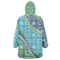 Hawaiian Quilt Pattern Wearable Blanket Hoodie Fresh Color Mixed - Polynesian Pride