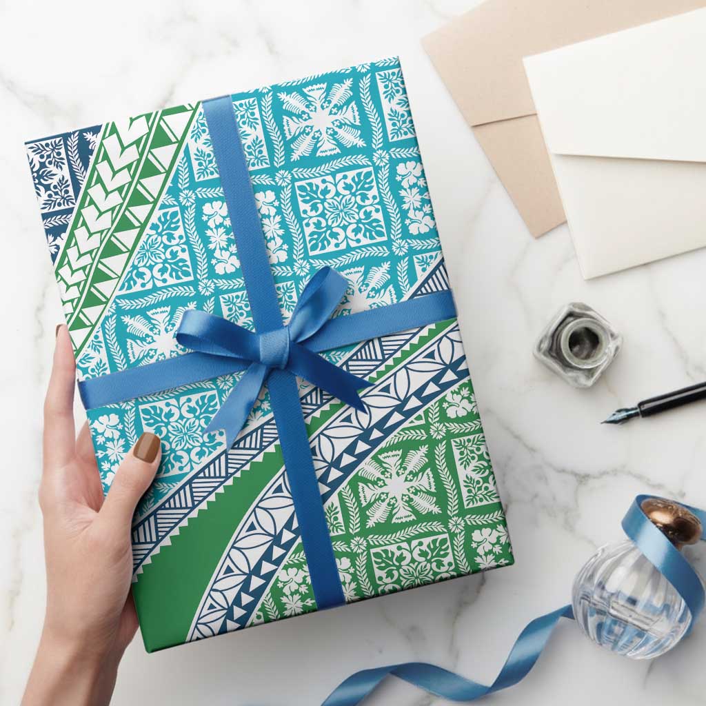 Hawaiian Quilt Pattern Wrapping Paper Fresh Color Mixed - Polynesian Pride