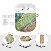Hawaiian Quilt Pattern AirPods Case Green Chestnut Color Mixed LT01 - Polynesian Pride