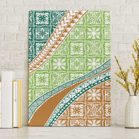 Hawaiian Quilt Pattern Canvas Wall Art Green Chestnut Color Mixed LT01 Without Frame Green - Polynesian Pride