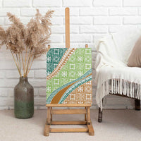 Hawaiian Quilt Pattern Canvas Wall Art Green Chestnut Color Mixed LT01 - Polynesian Pride