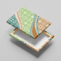 Hawaiian Quilt Pattern Canvas Wall Art Green Chestnut Color Mixed LT01 - Polynesian Pride