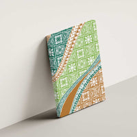 Hawaiian Quilt Pattern Canvas Wall Art Green Chestnut Color Mixed LT01 - Polynesian Pride