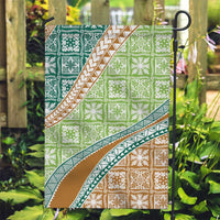 Hawaiian Quilt Pattern Garden Flag Green Chestnut Color Mixed - Polynesian Pride