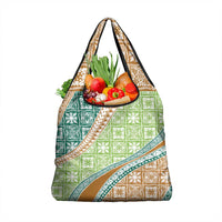 Hawaiian Quilt Pattern Grocery Bag Green Chestnut Color Mixed LT01 1-pack One Size Green - Polynesian Pride