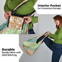 Hawaiian Quilt Pattern Grocery Bag Green Chestnut Color Mixed LT01 - Polynesian Pride