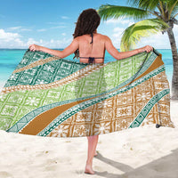 Hawaiian Quilt Pattern Sarong Green Chestnut Color Mixed - Polynesian Pride