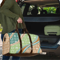 Hawaiian Quilt Pattern Travel Bag Green Chestnut Color Mixed - Polynesian Pride