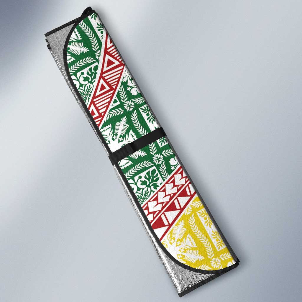 Hawaiian Quilt Pattern Auto Sun Shade Special Color Mixed - Polynesian Pride