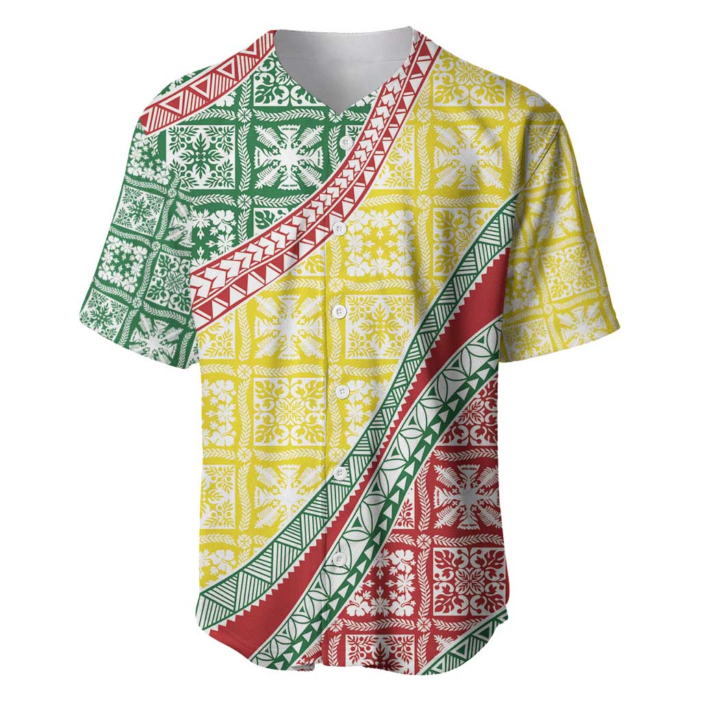 Hawaiian Quilt Pattern Baseball Jersey Special Color Mixed LT01 Multicolor - Polynesian Pride