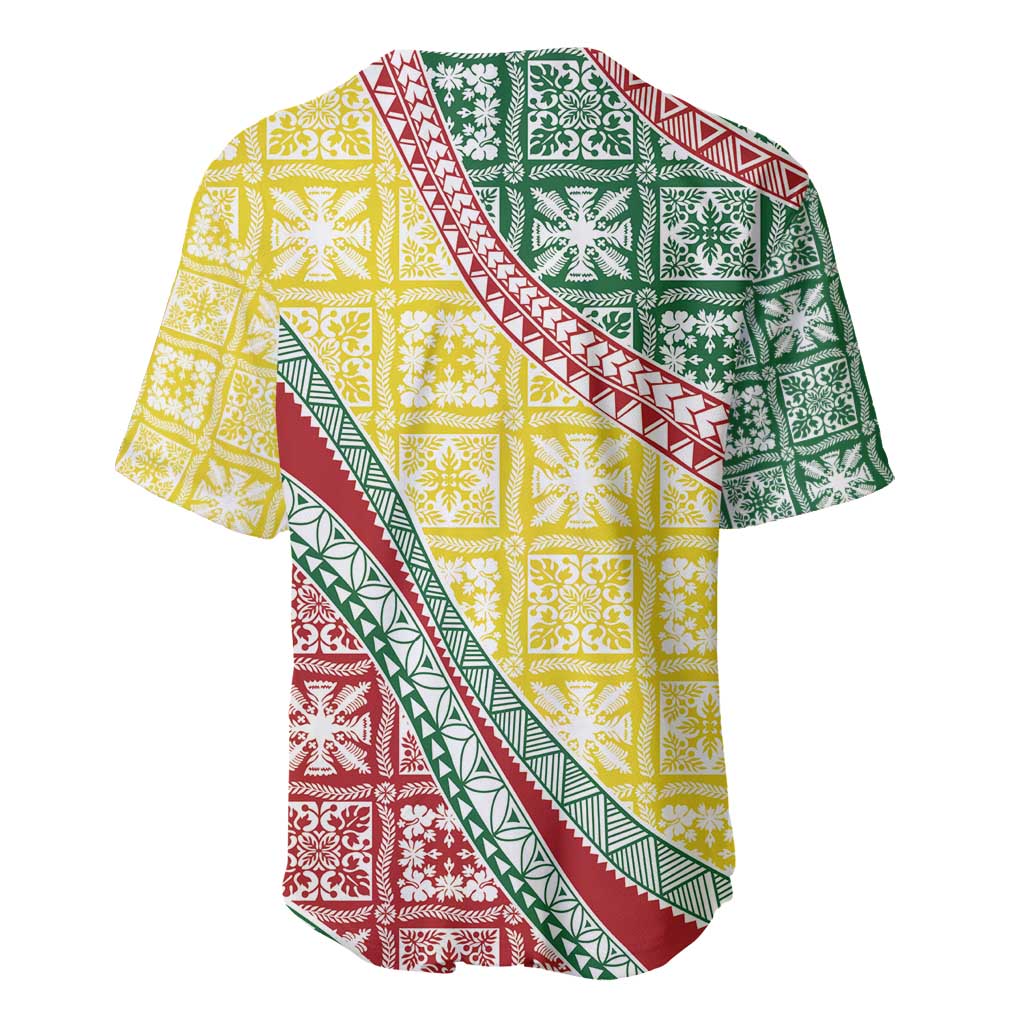 Hawaiian Quilt Pattern Baseball Jersey Special Color Mixed LT01 - Polynesian Pride