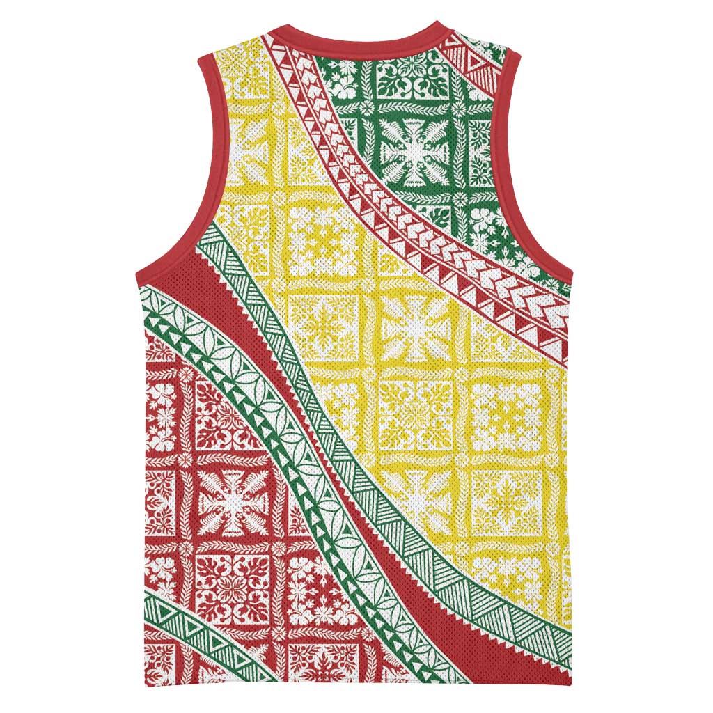 Hawaiian Quilt Pattern Basketball Jersey Special Color Mixed - Polynesian Pride
