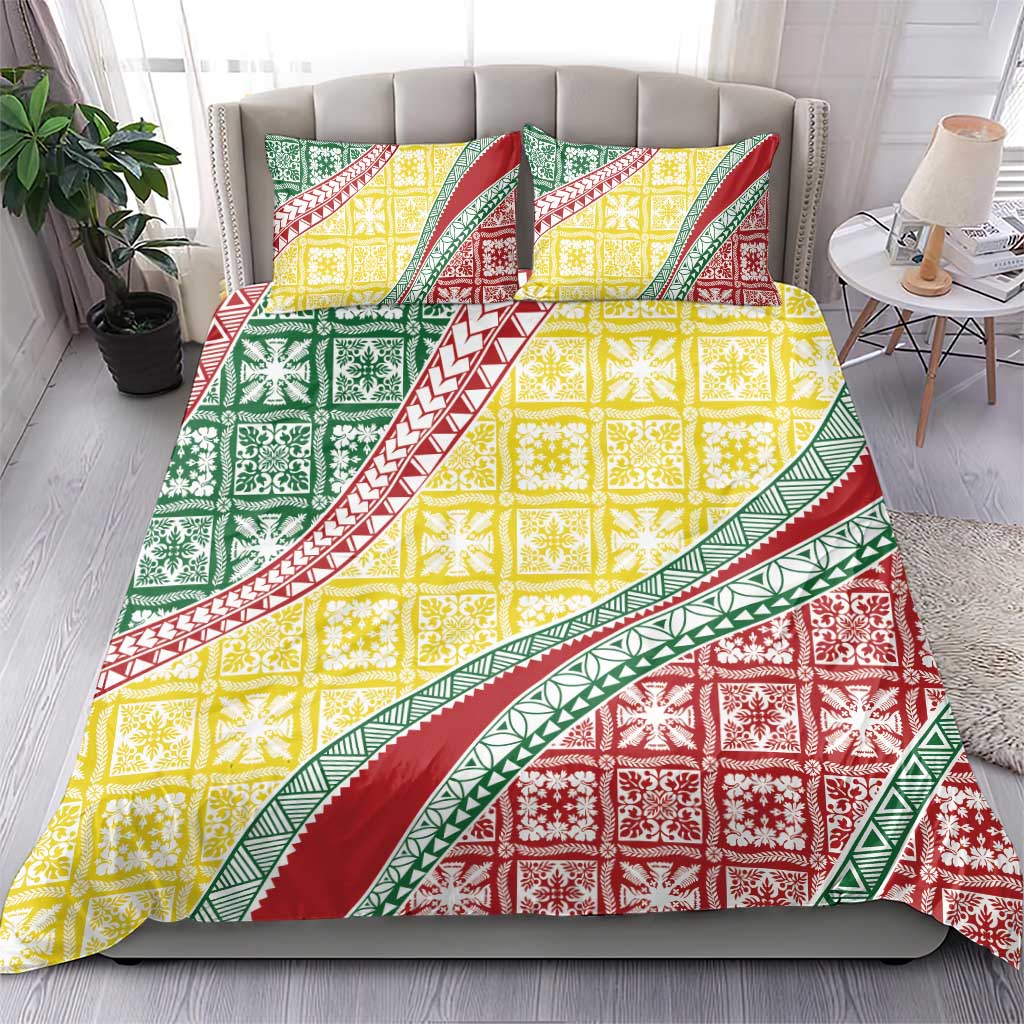 Hawaiian Quilt Pattern Bedding Set Special Color Mixed - Polynesian Pride
