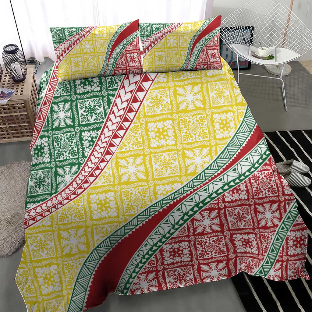 Hawaiian Quilt Pattern Bedding Set Special Color Mixed - Polynesian Pride