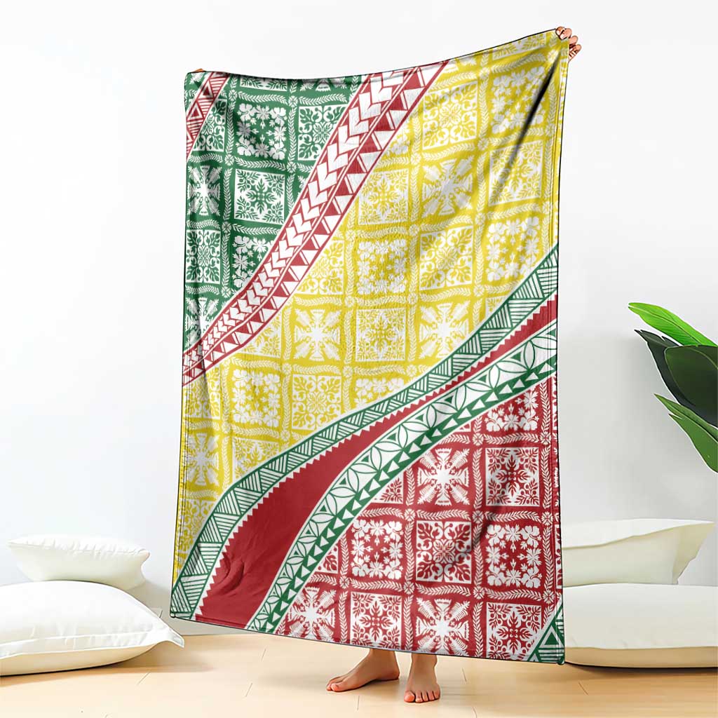 Hawaiian Quilt Pattern Blanket Special Color Mixed - Polynesian Pride