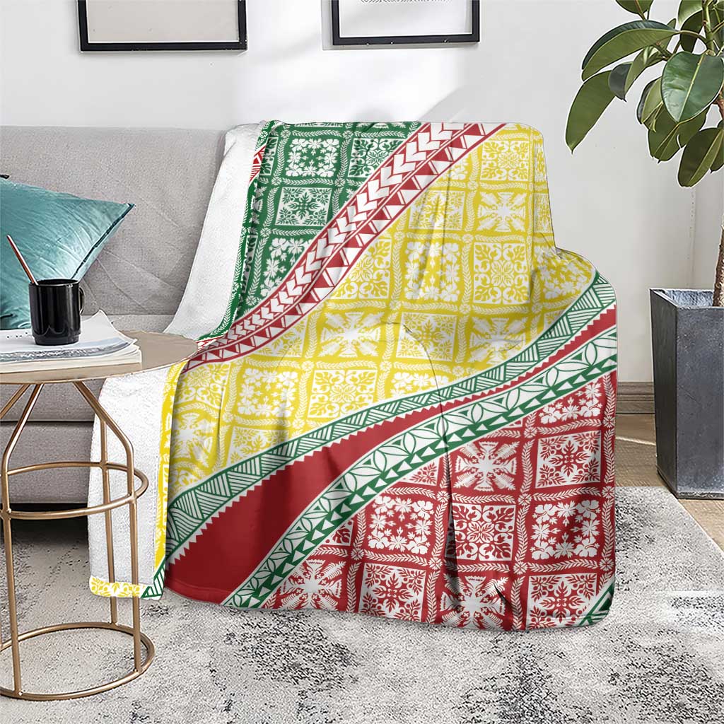 Hawaiian Quilt Pattern Blanket Special Color Mixed - Polynesian Pride