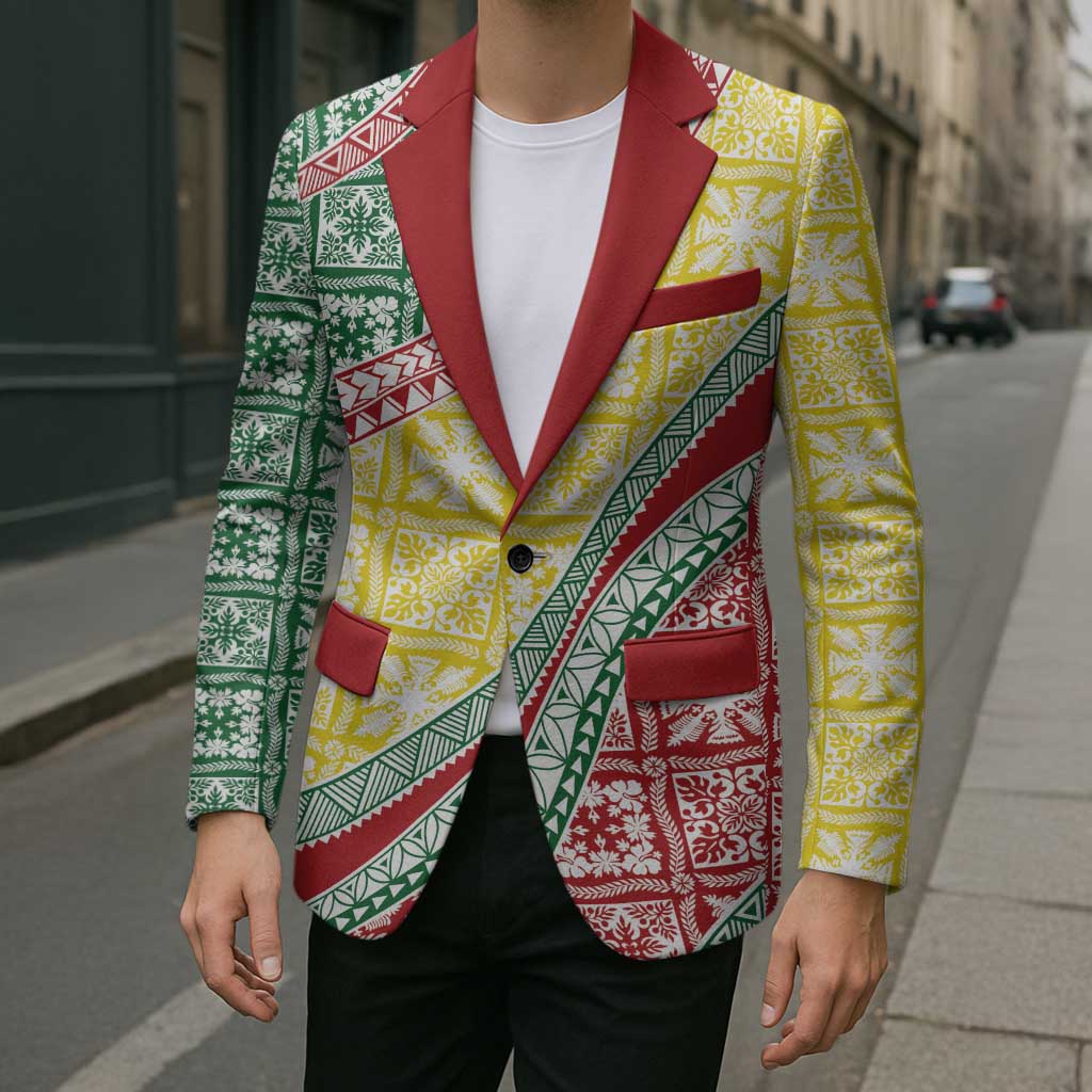 Hawaiian Quilt Pattern Blazer Special Color Mixed - Polynesian Pride