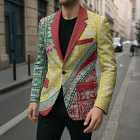 Hawaiian Quilt Pattern Blazer Special Color Mixed - Polynesian Pride