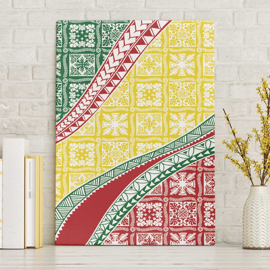 Hawaiian Quilt Pattern Canvas Wall Art Special Color Mixed - Polynesian Pride